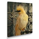 Yellow black Caged Bird elegance - Bird Canvas Wall Art