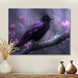Purple black Moonlit Serenade Bird - Bird Wall Decor