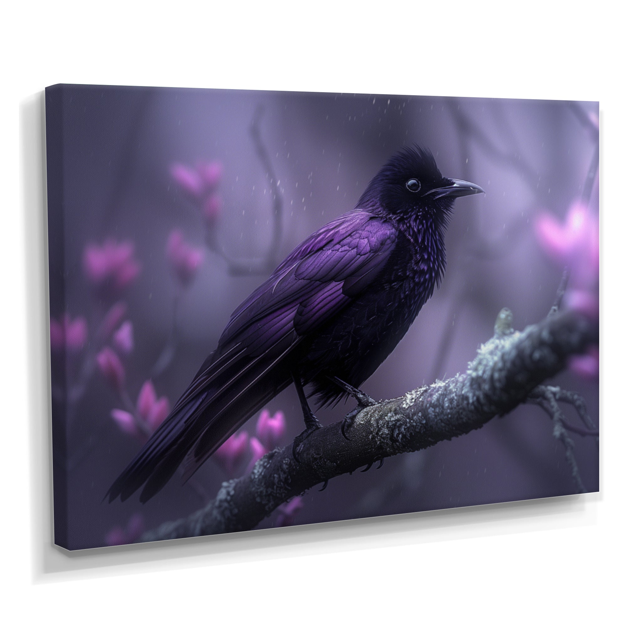 Purple black Moonlit Serenade Bird - Bird Wall Decor