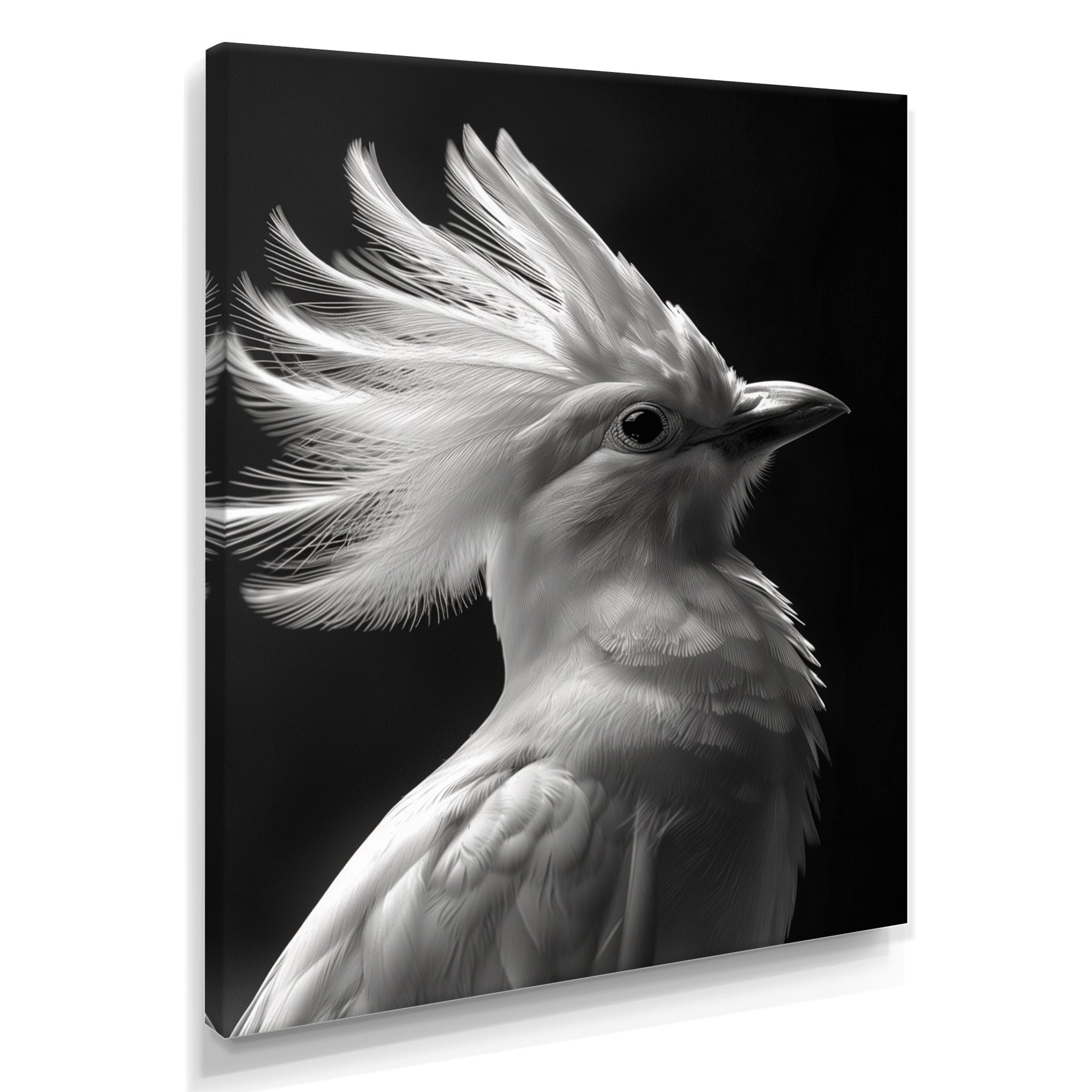 Monochrome white black graceful Bird - Bird Wall Decor