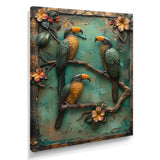 Yellow green Rainforest Radiance Toucans - Parrot Framed Canvas Art