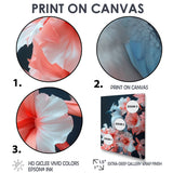 Pink white Tropical Oasis Bird blooms - Bird Living Room Wall Art