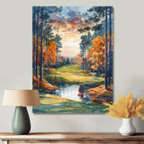 Green Orange Autumn Golf Haven Country Club I - Golf Canvas Wall Art