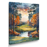 Green Orange Autumn Golf Haven Country Club I - Golf Canvas Wall Art