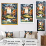 Green Orange Autumn Golf Haven Country Club I - Golf Canvas Wall Art