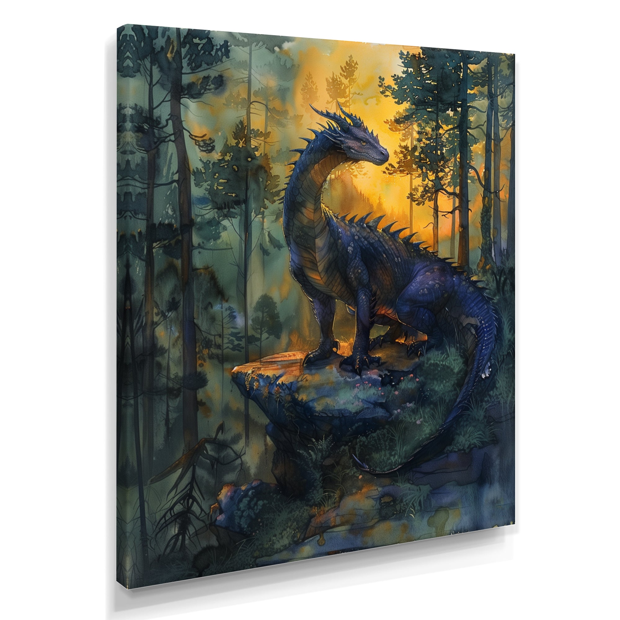 Darkness and Mystic Forest Dragon - Dragons Bedroom Wall Art
