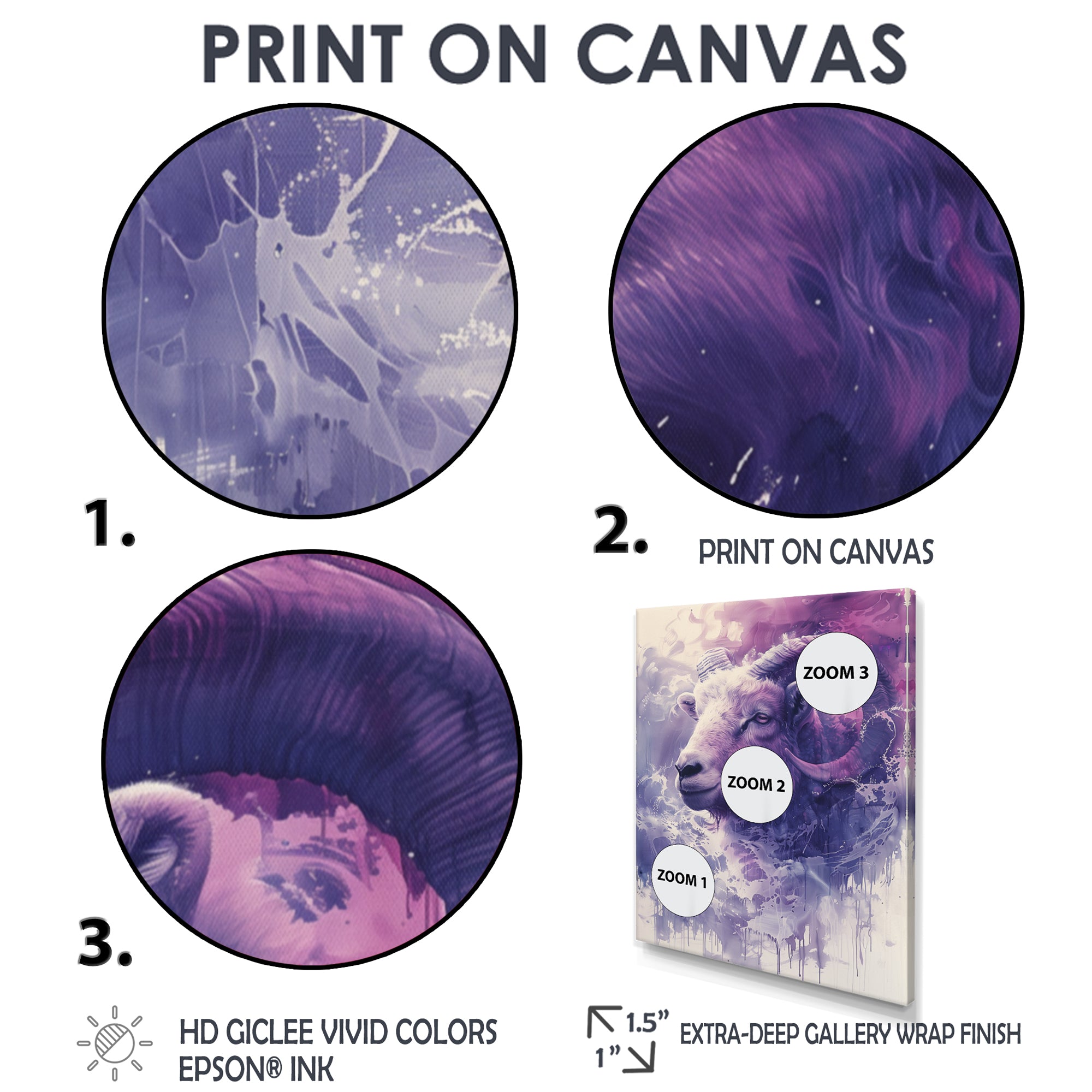 Purple Ram spirit Tranquility - Ram Home Decor Art