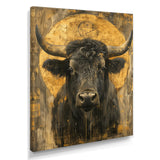 Golden Taurus zodiac portrait - Taurus Canvas Wall Art