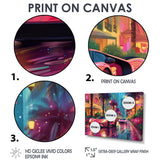 Pink blue Miami exotic cars - Car Exotic Canvas Wall Art