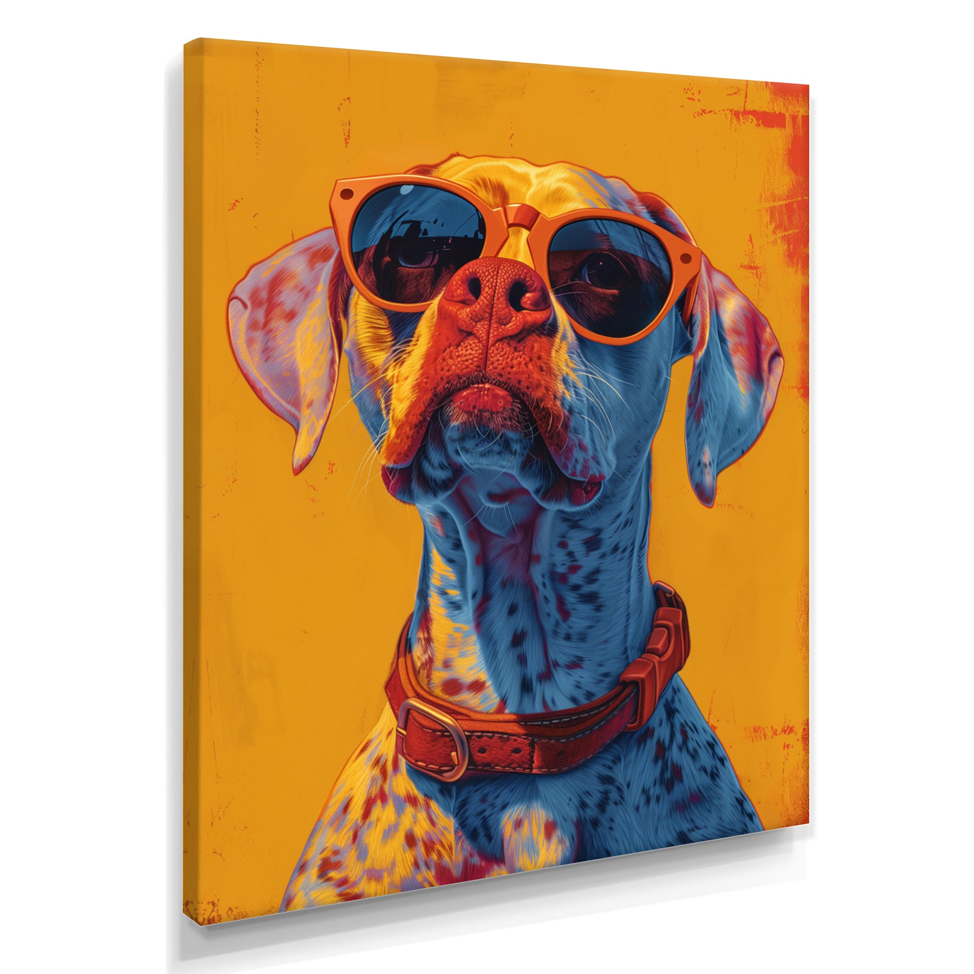Orange red boxer dog with sunglasses - Dog Wall Decor