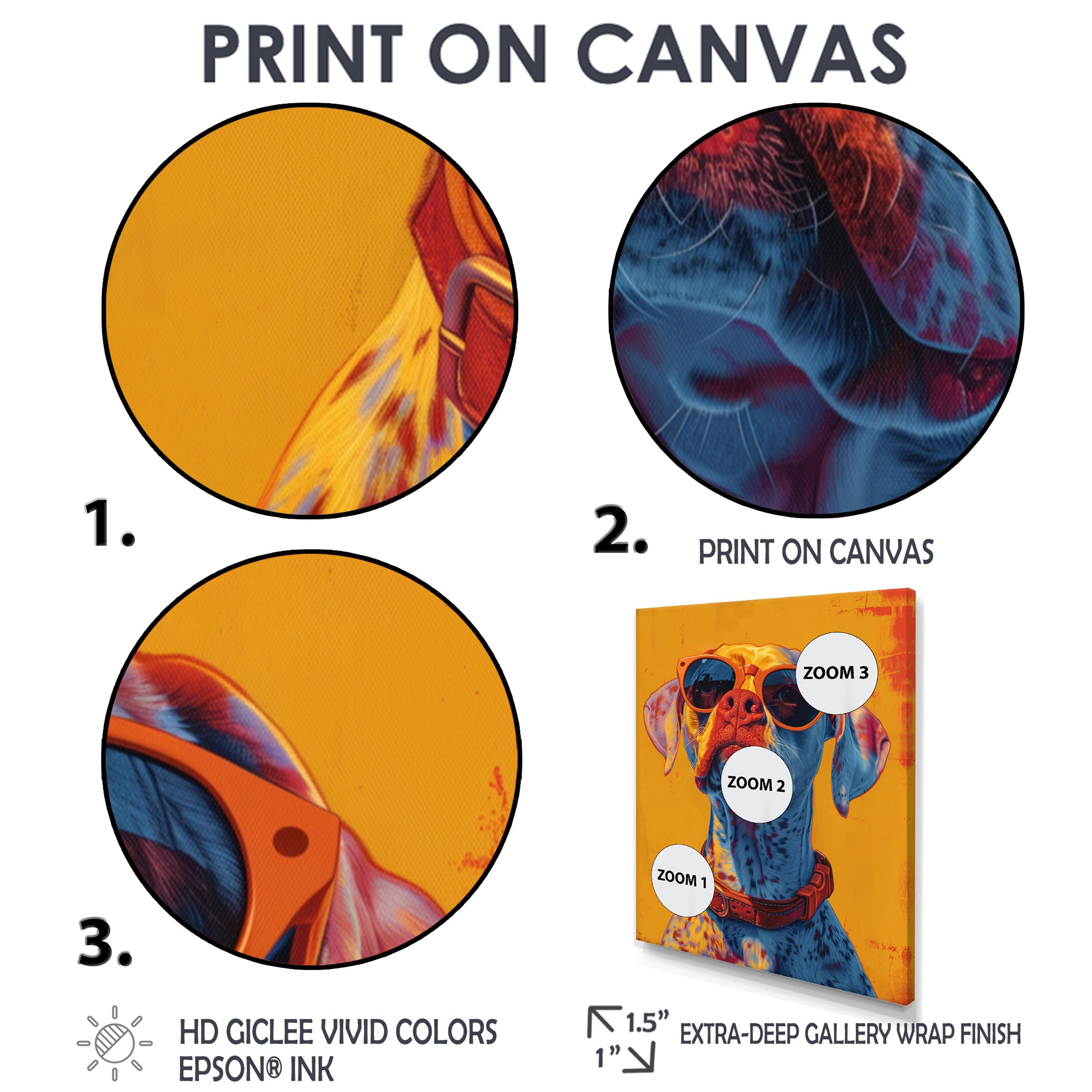 Orange red boxer dog with sunglasses - Dog Wall Decor