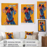 Orange red boxer dog with sunglasses - Dog Wall Decor