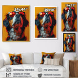 Red yellow sunglasses Bernese portrait - Dog Wall Art Prints