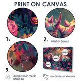 Pink green Rhino wondering dreams - Rhino Wall Decor