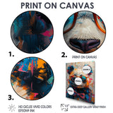 Red black panda portrait illusion - Panda Canvas Wall Art