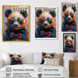 Red black panda portrait illusion - Panda Canvas Wall Art