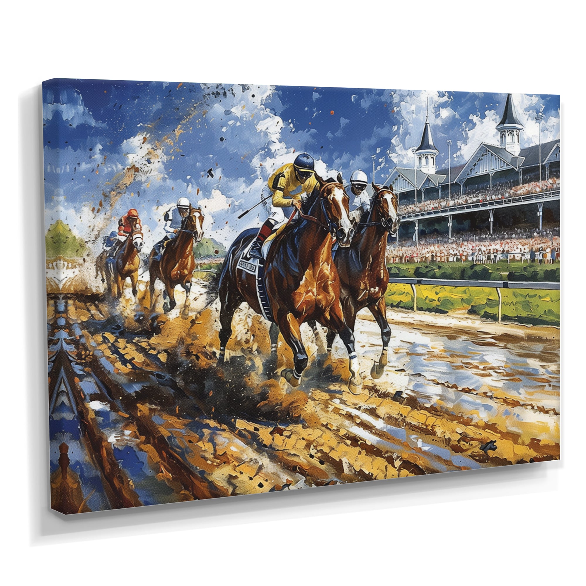 Horse Racing Track To Victory I - Horse Racing Canvas Wall Art