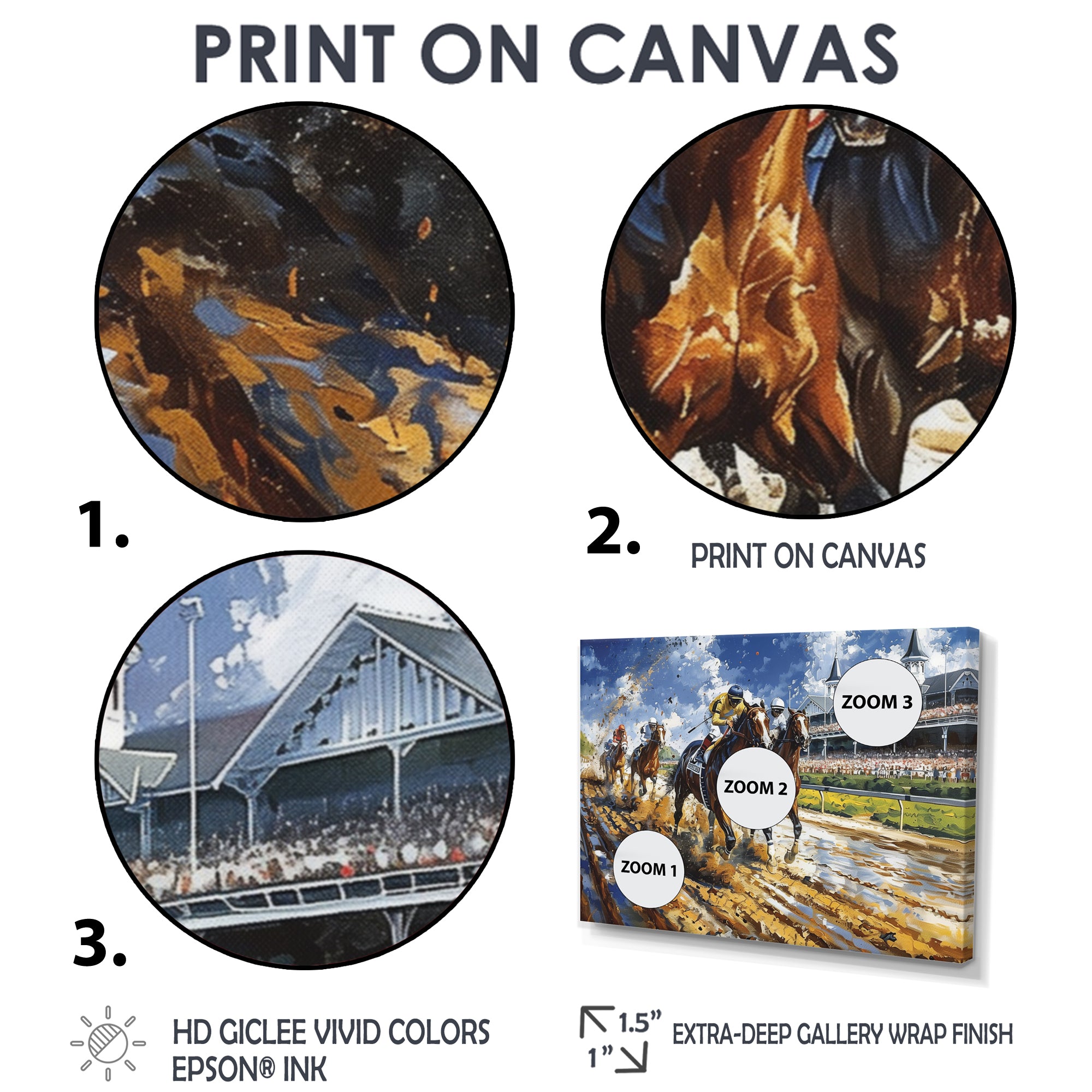 Horse Racing Track To Victory I - Horse Racing Canvas Wall Art