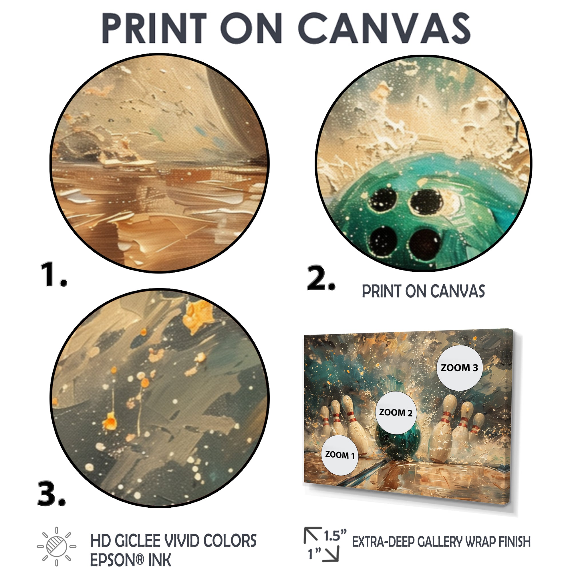 Green Bowling Ball Full Strike I - Bowling Canvas Wall Art