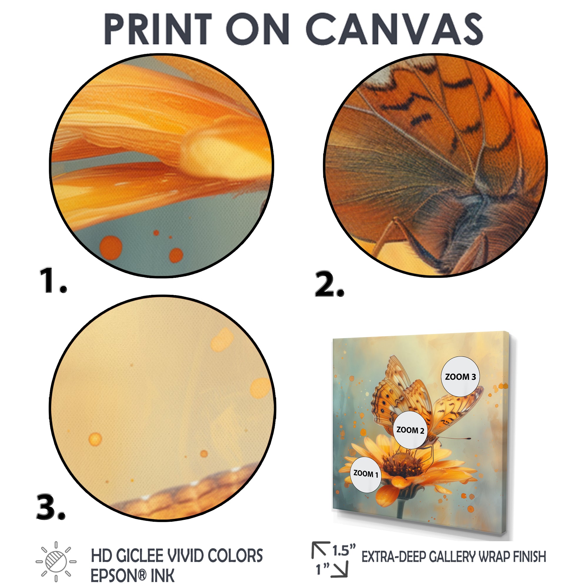 Vintage yellow Butterfly on daisy - Butterfly Wall Art Prints