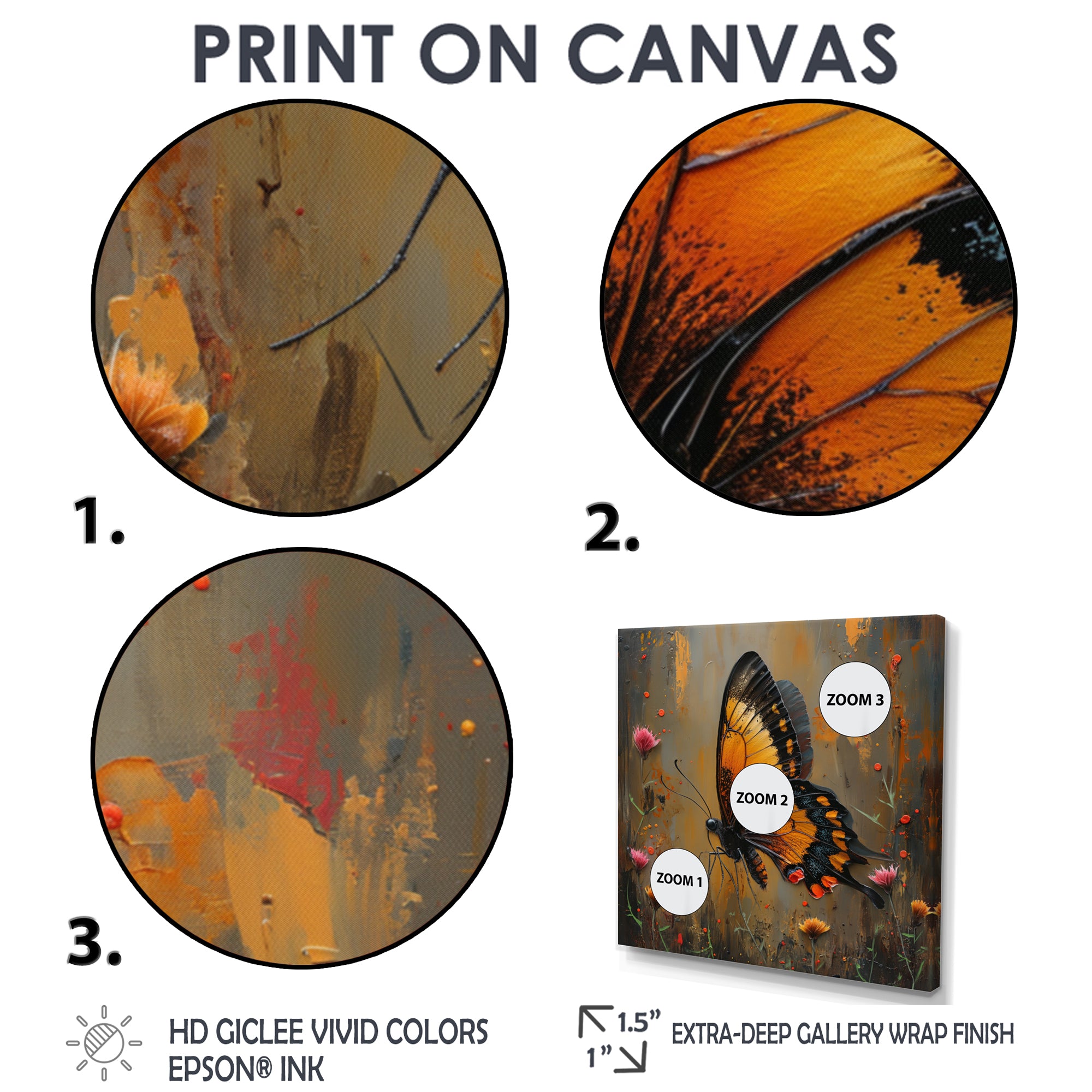 Vintage yellow and black Butterfly gardens - Yellow Butterfly Wall Art