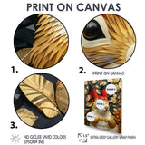 Red gold Squirrel Art deco portrait - Squirrel Large Canvas Wall Art