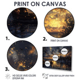 Fishing Under The Starry Night Sky - Hunting & Fishing Canvas Wall Art