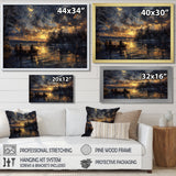 Fishing Under The Starry Night Sky - Hunting & Fishing Canvas Wall Art