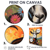 Mountain Goat in colorful meadows - Goat Large Canvas Wall Art