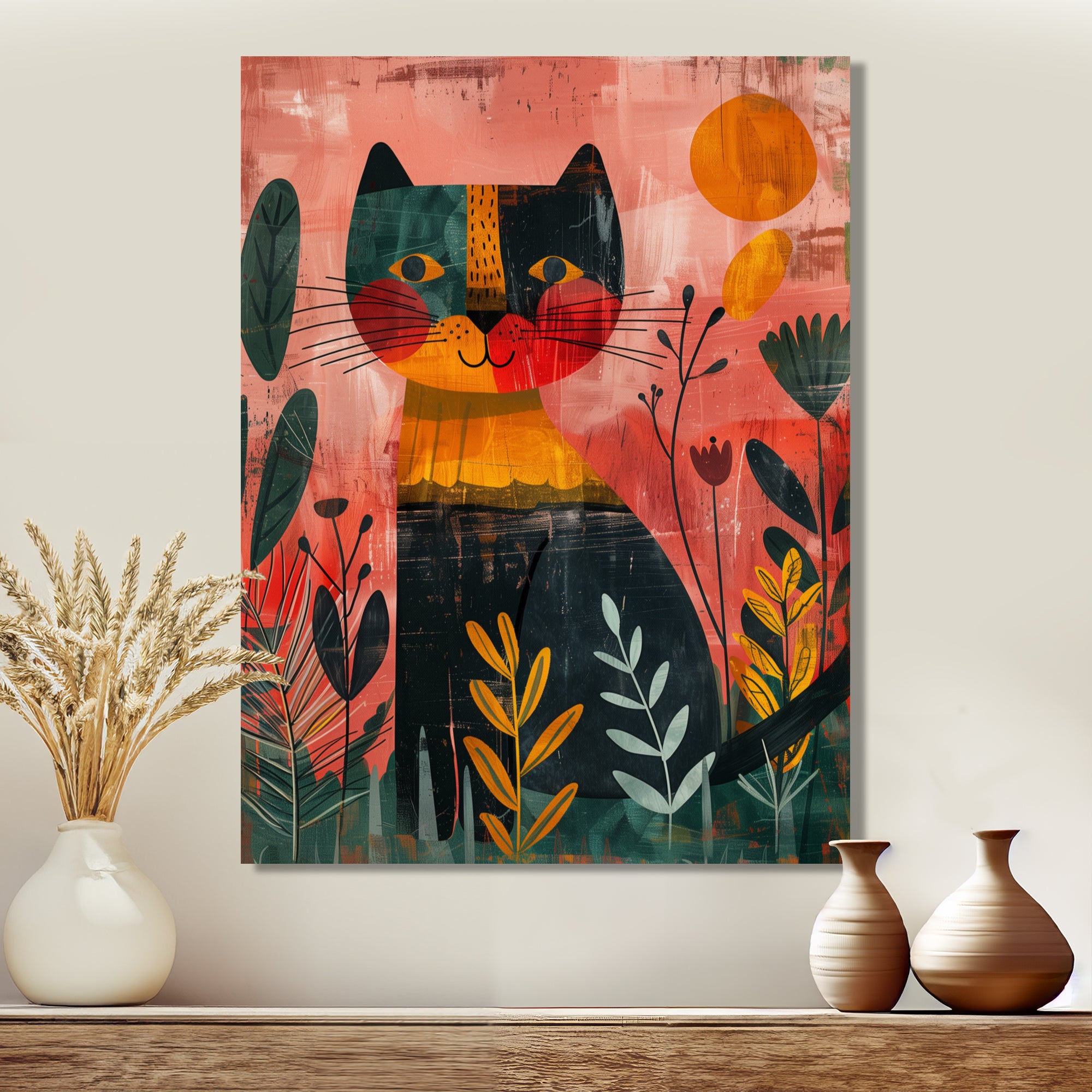 Cheetah in the African rainforest - Pink Cheetah Wall Art