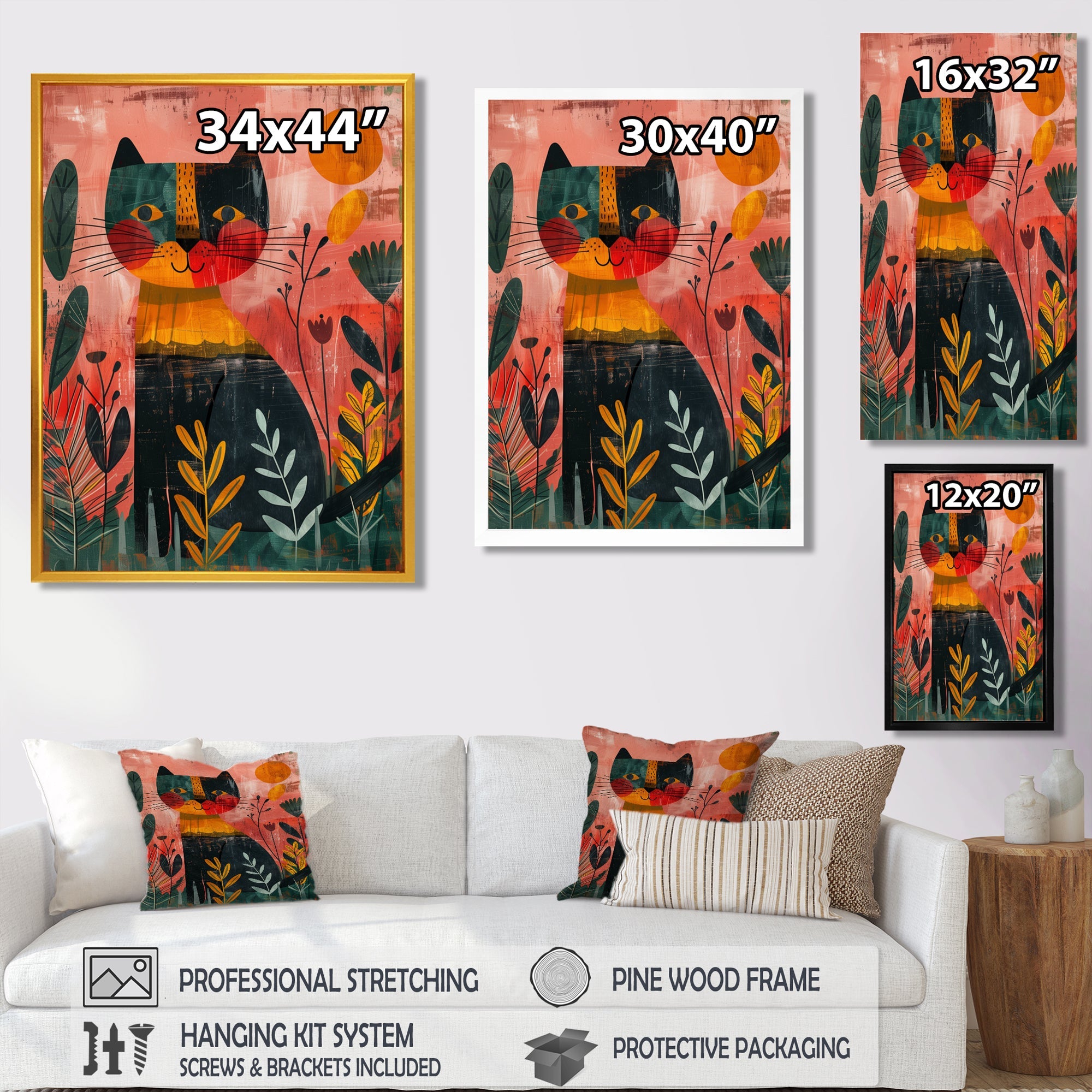 Cheetah in the African rainforest - Pink Cheetah Wall Art