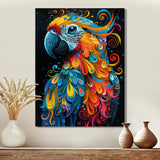 Blue orange parrot portrait on black - Parrot Wall Decor
