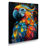 Blue orange parrot portrait on black - Parrot Wall Decor
