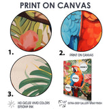 Red blue Parrot in the African jungle - Red Parrot Wall Art