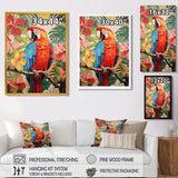 Red blue Parrot in the African jungle - Red Parrot Wall Art