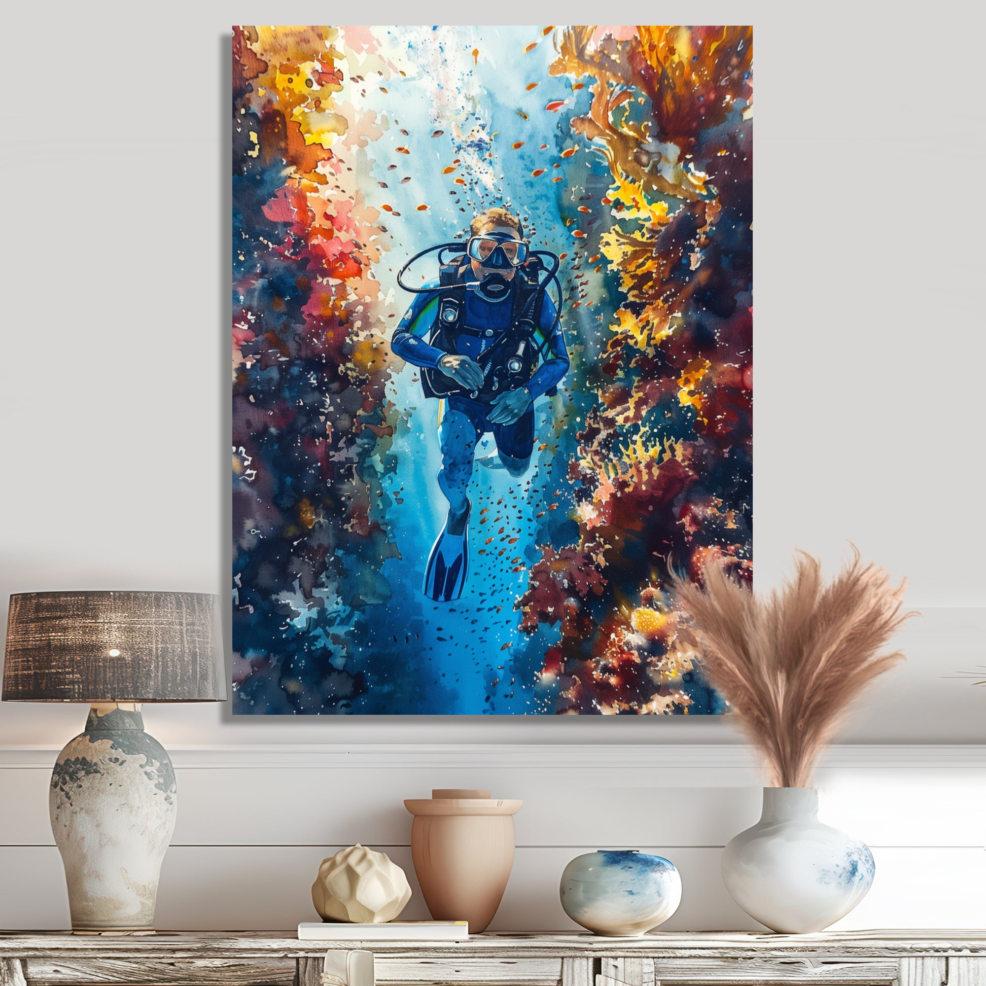 Snorkeling In The Great Barrier Reef I - Snorkeling Canvas Wall Art