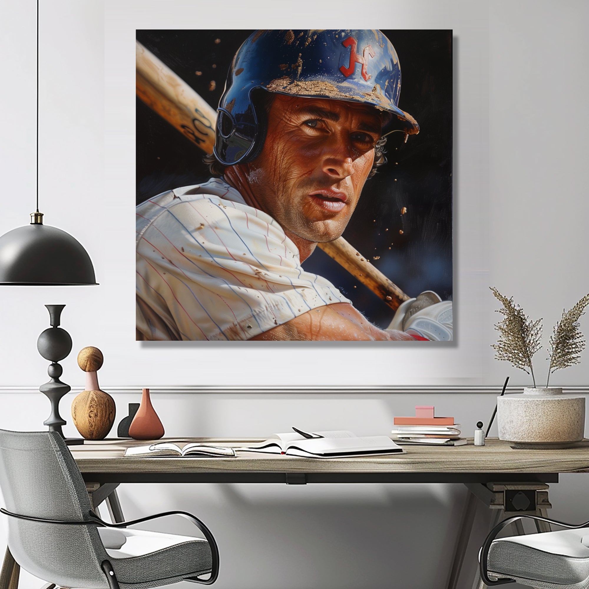 Baseball Player At The Pitch I - Sport Baseball Canvas Wall Art