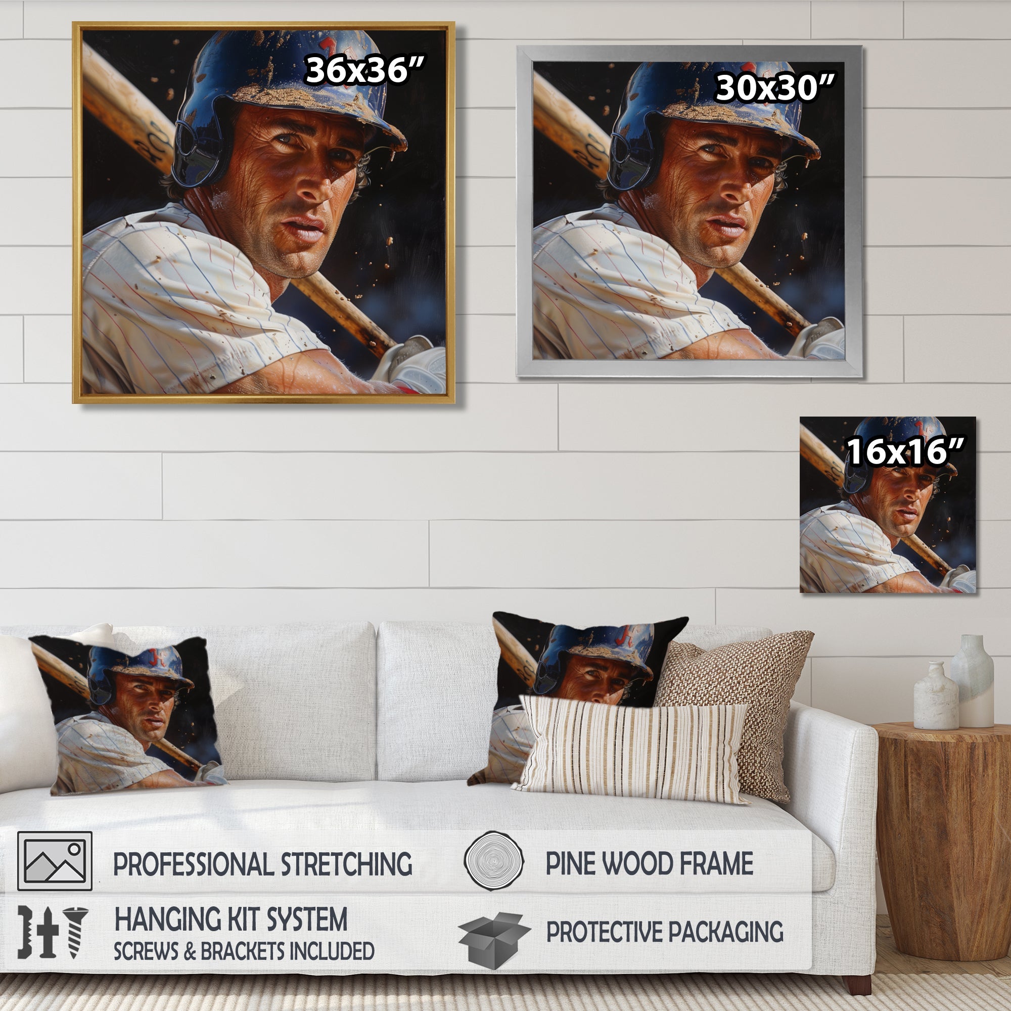 Baseball Player At The Pitch I - Sport Baseball Canvas Wall Art