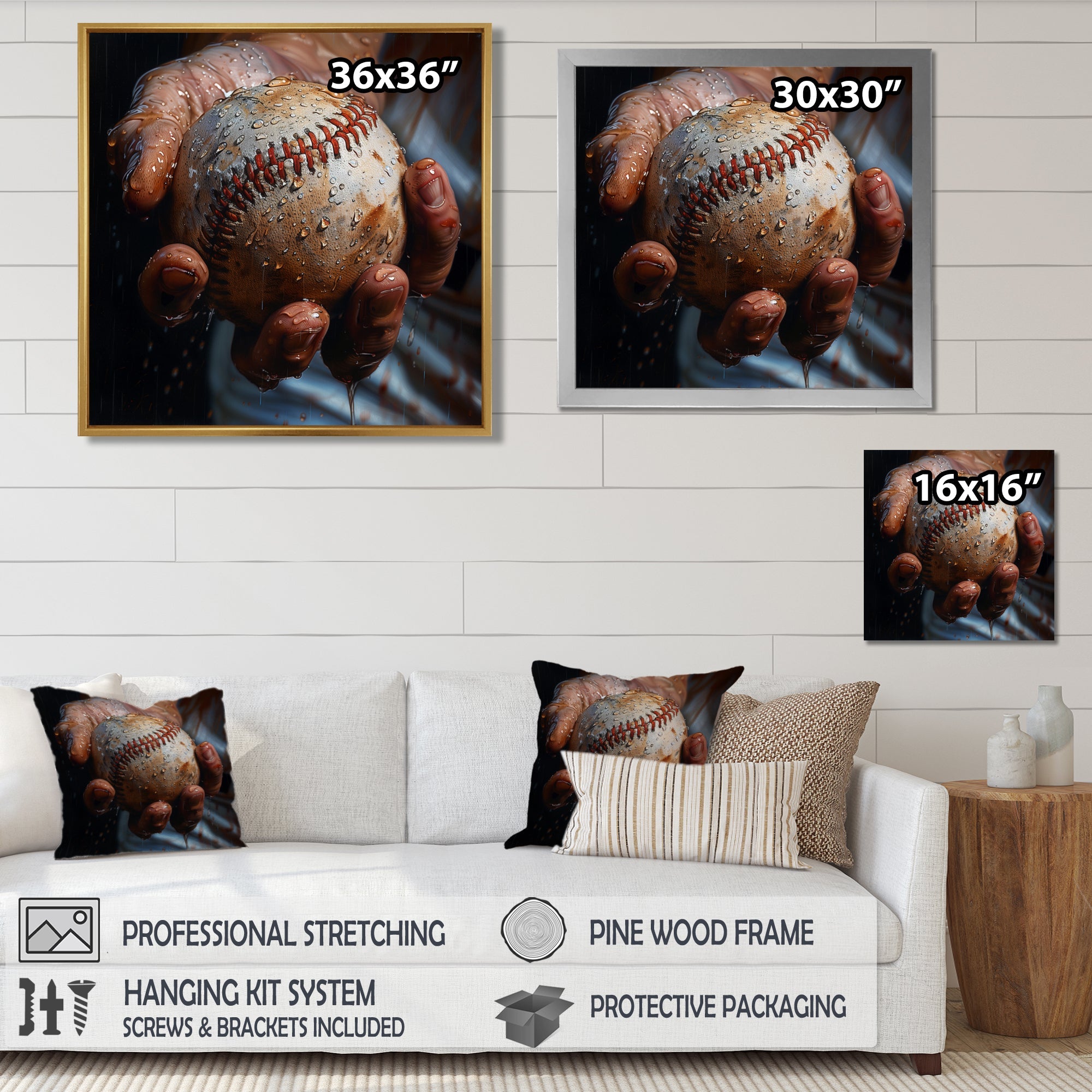 Baseball Close Up During Pitch - Sport Baseball Canvas Wall Art