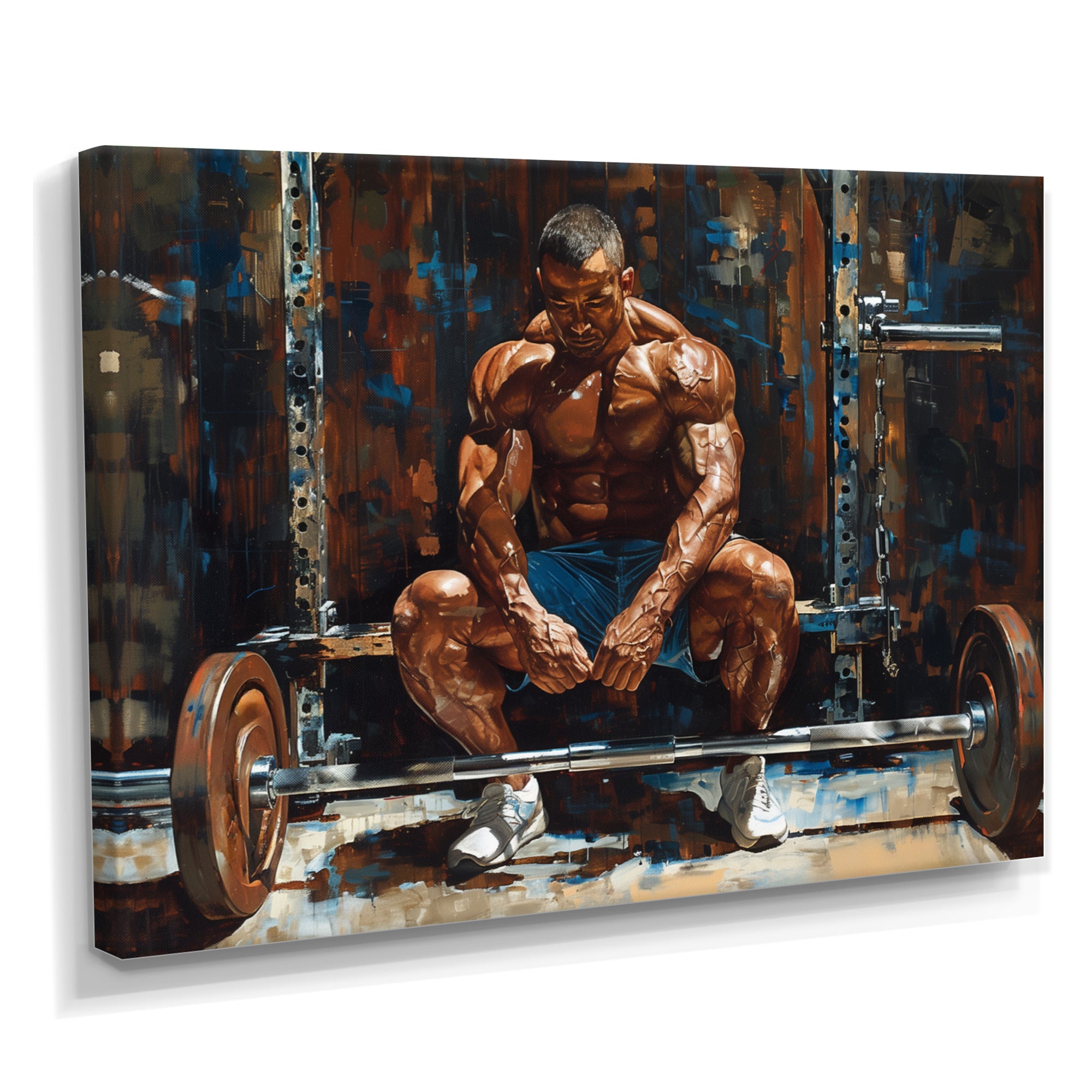 Bodybuilding Weightlifting Determination - Aerobic & Bodybuilding Canvas Wall Art