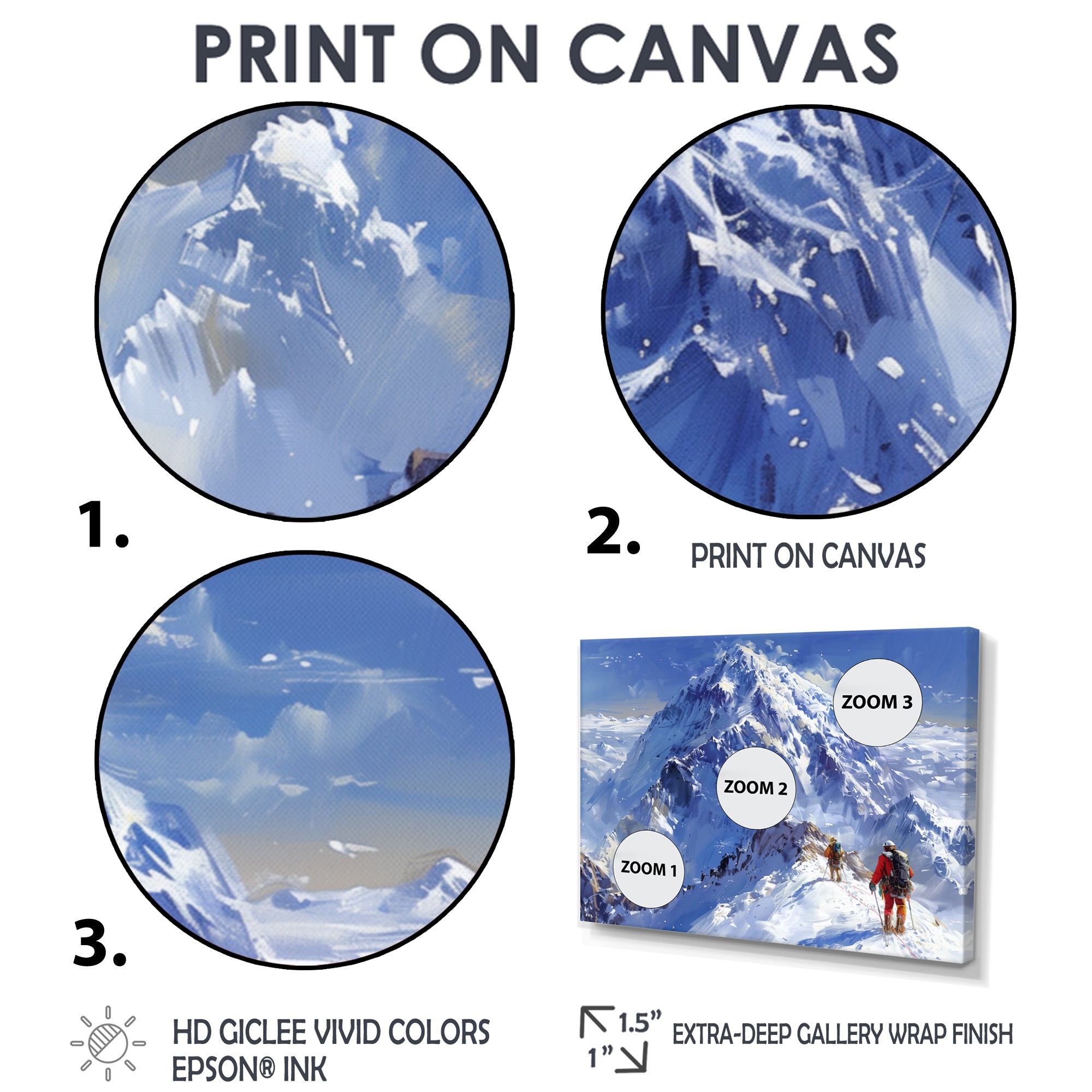 Mountain Snow Hiking In Alaska I - Hiking Canvas Wall Art