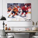 Hockey Players During Playoffs I - Sport Hockey Canvas Wall Art