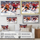 Hockey Players During Playoffs I - Sport Hockey Canvas Wall Art
