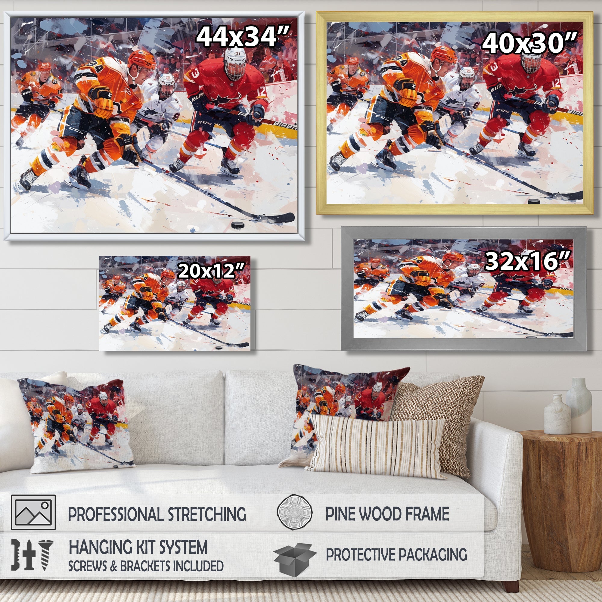 Hockey Players During Playoffs I - Sport Hockey Canvas Wall Art
