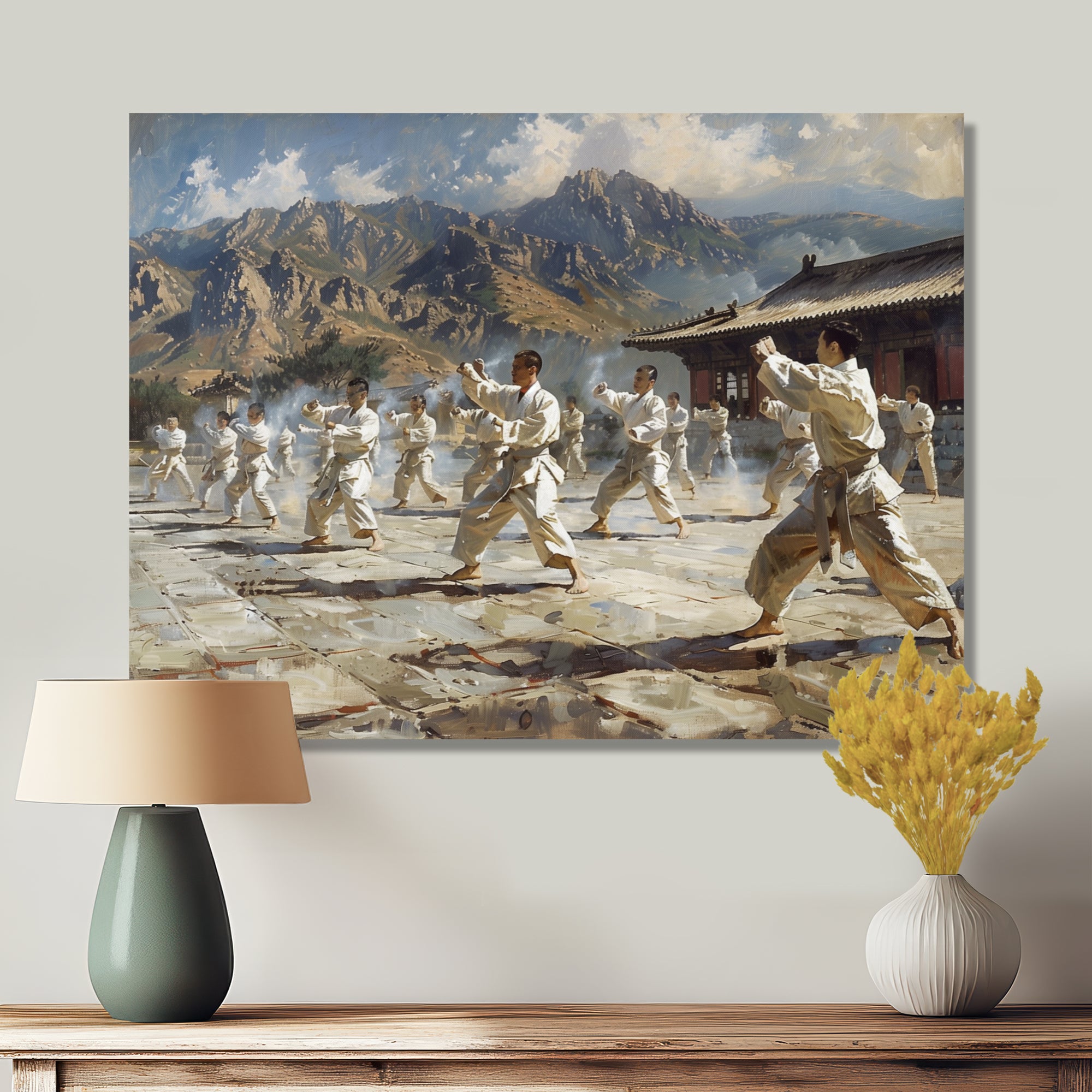 Martial Arts At The Shaolin Temple I - Martial Arts Canvas Wall Art