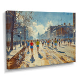 Running Marathon In Boston - Running Canvas Wall Art