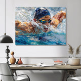 Swimming Competition At The Olympics I - Swimming Canvas Wall Art