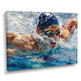 Swimming Competition At The Olympics I - Swimming Canvas Wall Art