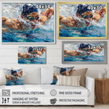 Swimming Competition At The Olympics I - Swimming Canvas Wall Art