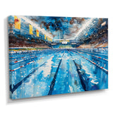 Olympic Swimming Pool Before The Race I - Swimming Canvas Wall Art